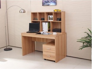 简约台式电脑桌台式写字桌宜家用书桌书架组合书柜办公书桌子家用