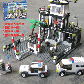 乐高城市组装警察局总部指挥中心积木警车拼装玩具男孩儿童6-12岁