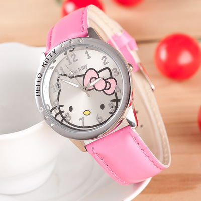 特价包邮韩版新款Hello Kitty可爱KT猫女孩女童学生皮带儿童手表