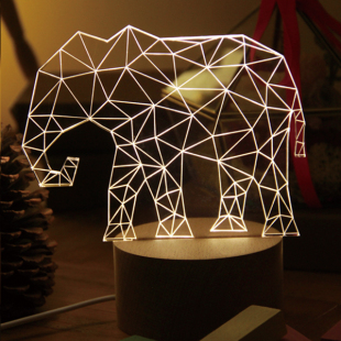 大象小夜灯 实木创意 灯宜家简约动物台灯生日礼物