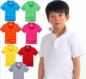 儿童广告衫 幼儿园 小学生班服订做 儿童短袖翻领polo t恤衫校服