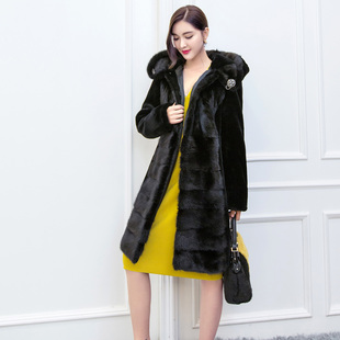 2015冬新款羊羔毛真皮毛一体女士羊剪绒皮草长款羊毛大衣大码外套
