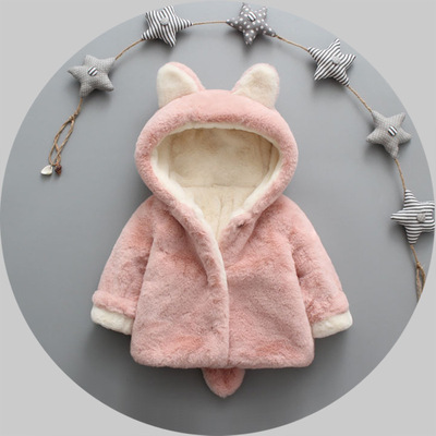 冬季男女童可爱加绒加厚外套保暖棉衣棉袄0-3岁宝宝男小童上衣