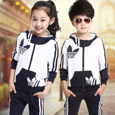 童装秋款套装女童2015新款潮韩版儿童长袖套装AD字中大童套装
