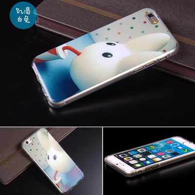 iPhone6S手机壳全网通I6S手机套4.7寸硅胶软壳 外套 白兔卡通外壳