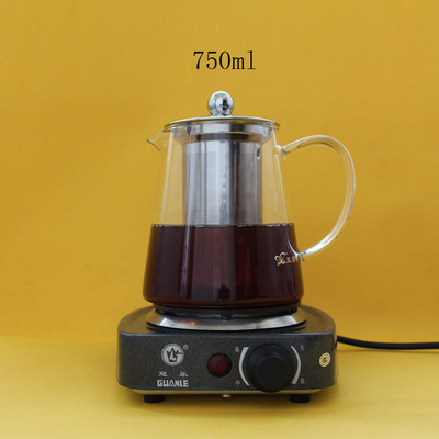 玉兰香茶壶玻璃茶壶+冠乐电热炉电头炉可直火加热耐热玻璃泡茶壶
