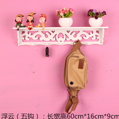 田园韩式木质创意镂空玫瑰壁挂置物架挂钩衣架门后挂衣架墙壁挂木