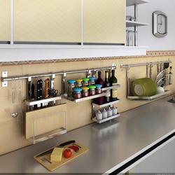 多功能厨房挂件 304不锈钢挂杆 挂架层架收纳架厨房置物架壁包邮