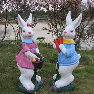 特价仿真卡通兔子田园摆件动物工艺品户外庭院花园摆设家居装饰品