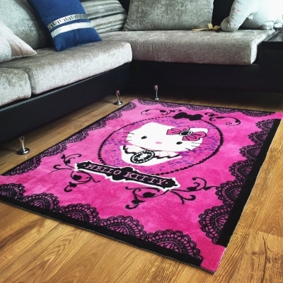 卡通hellokitty地毯驯鹿图案地毯客厅茶几床边玄关个性地毯可定制