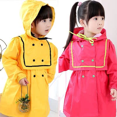韩国女孩儿童雨衣2-3-4-6-8-10岁女童宝宝公主可爱雨披加厚可亲子
