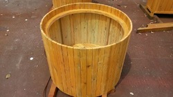 防腐木圆桶花箱 花盆 圆形花箱花槽 圆树池 树槽 移动花池