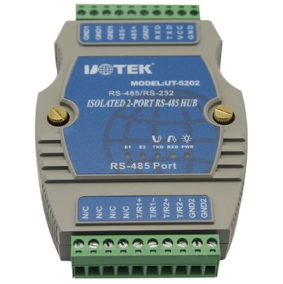 宇泰UT-5202 RS232/RS485转2口RS485集线器 一分二485 HUB分线器