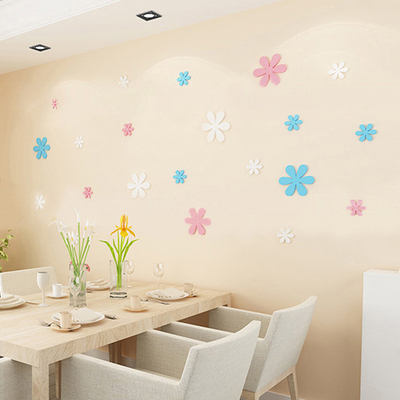 创意格桑花3D立体墙贴贴纸可移除卧室餐厅电视背景墙温馨墙壁装饰