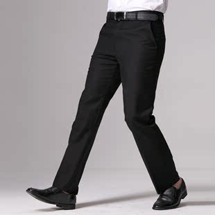 春季男士西裤免烫修身型商务休闲裤黑色正装长裤直筒裤子上班裤