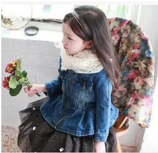 韩国童装2015韩版新款女童牛仔上衣儿童牛仔外套女宝宝春装外套