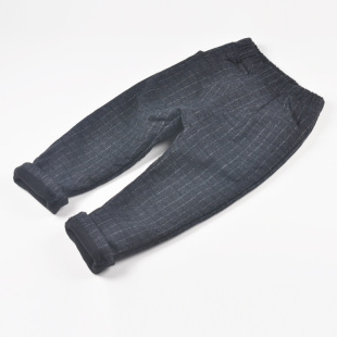 清仓！格子。95110码2015秋冬新品加绒加厚款黑灰格子夹裤棉裤。