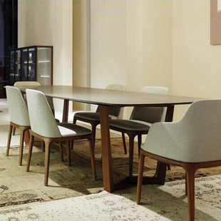 北欧实木餐桌椅组合长方形咖啡厅简约水曲柳大理石餐桌小户型餐台