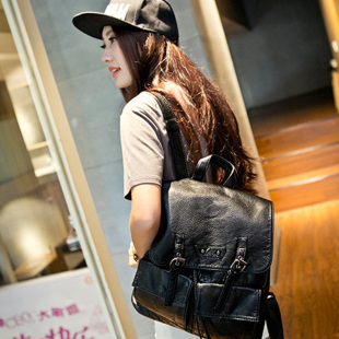 双肩包韩版时尚水洗皮背包2015新款包包女包休闲旅行包学院风书包