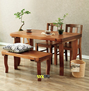 L108老榆木家具全实木原木中式客厅餐厅茶桌榆木书桌现代中餐桌