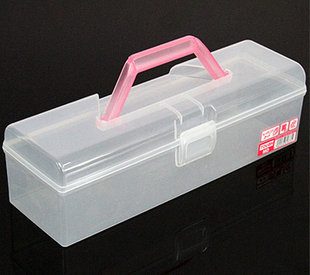 日本进口收纳盒 芭比娃娃盒 带提手首饰盒 细长收纳盒桌面整理盒