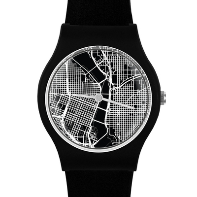正品MAY 28TH极简设计世界城市地图男女石英手表 创意情侣礼品