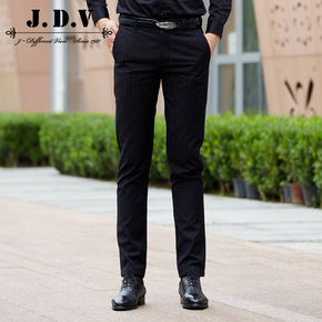 JDV男装 2015秋季新款商务正装男士修身条纹西裤 JWPFV4118BLK