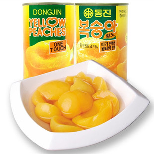 包邮韩文糖水黄桃罐头425g*1新鲜丰县沙河特产易拉罐出口