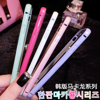 iphone6烤漆金属边框苹果5s苹果6plus粉色金属边框糖果色手机壳潮