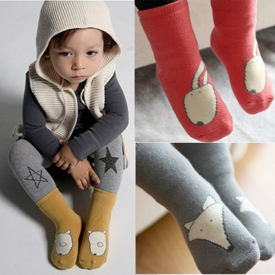 婴儿袜子秋冬加厚宝宝地板袜卡通动物儿童防滑袜子男女童毛圈袜