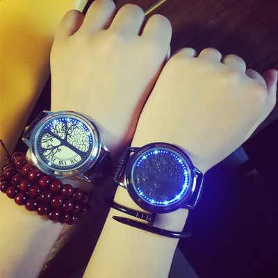 韩国ulzzang创意夜光发光时尚时装潮男女表皮带简约潮流情侣手表