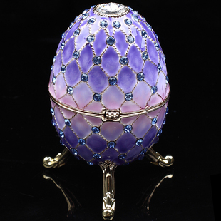 清凉音 紫色蛋雕音乐盒创意戒指盒十八音机芯音乐盒生日礼物女