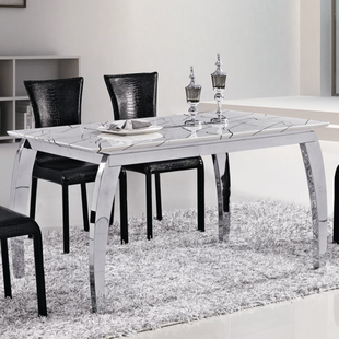 现代简约不锈钢架大理石面餐台五金餐桌 可定制餐台特定餐桌尺寸