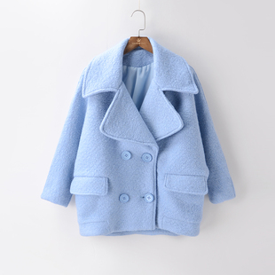 韩国东大门2015冬装新款小香风毛呢外套女中长款蚕型宽松呢子大衣