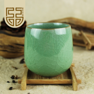 【说古】龙泉青瓷茶杯子陶瓷功夫茶具创意日式情侣办公水杯品茗杯