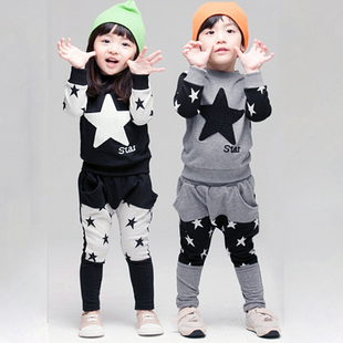 童装春装2016韩版长袖套装男童女童运动卫衣两件套儿童宝宝衣服潮