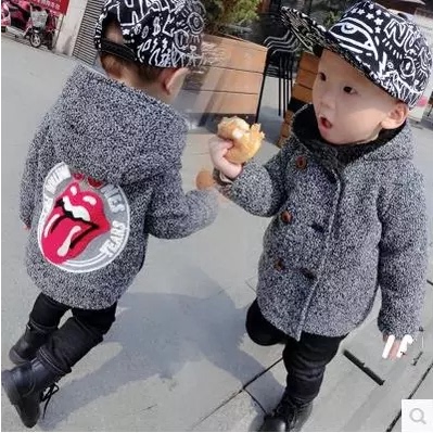 2015年冬季男童女童小童呢子大衣婴幼儿外套0-1-2-3岁宝宝棉衣潮