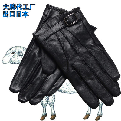 2016冬新款绵羊皮手套 商务超保暖韩版女真皮加绒加厚防滑皮手套