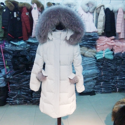 正品2015欧洲站新款韩版修身大毛领羽绒服 中长款加厚保暖外套女