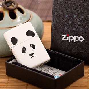 zippo正版 打火机2015年新款 限量白哑漆彩印熊猫28860正品旗舰店