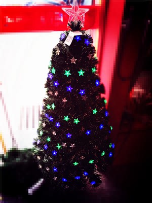 圣诞节装饰品2.1m七彩发光五角星光纤圣诞树商城场景布置装扮摆饰