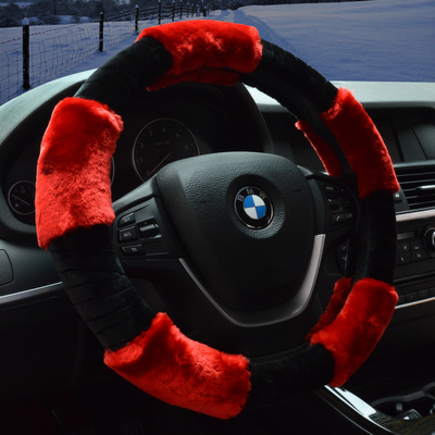 2014 15 16奇瑞A3适用于冬季短毛绒汽车方向盘套女士可爱保暖把套