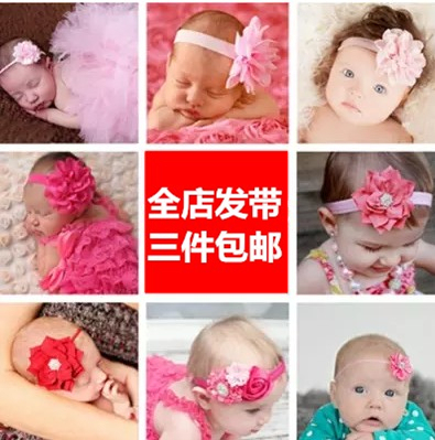 欧美儿童发带婴儿工蕾丝公主头带发箍0-1-2岁女宝宝拍照头饰发饰