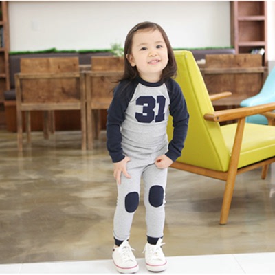 2015韩国童装家居服套装 秋季新款内衣两件套 宝宝睡衣休闲运动款
