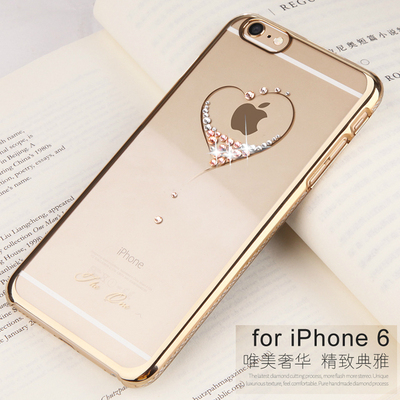 苹果6sp手机壳奢华iphone6plus全包边外套水钻防摔透明5.5女硬壳