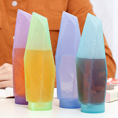 正品冰凌杯硅胶可折叠运动水杯水壶防摔防漏杯子糖果色便携塑料杯