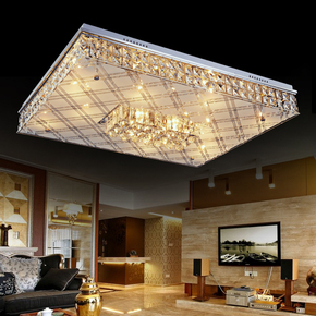客厅灯现代简约时尚LED吸顶灯长方形大气水晶灯卧室灯餐厅灯具饰