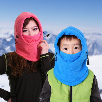 户外抓绒帽男女保暖防风帽 脖套护耳护脸滑雪面罩