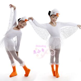 儿童白天鹅表演服 小天鹅 芭蕾舞蹈服饰 大型舞台表演 亮片大翅膀