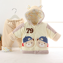 婴儿棉衣男女宝宝加厚保暖棉服新生儿秋冬季外出服棉袄套装0-1岁